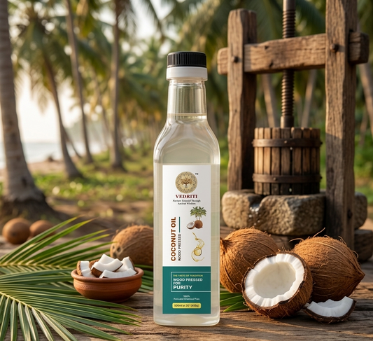 Vedriti Wood-Pressed Coconut Oil – Pure Tradition, Natural Goodness (500ml)
