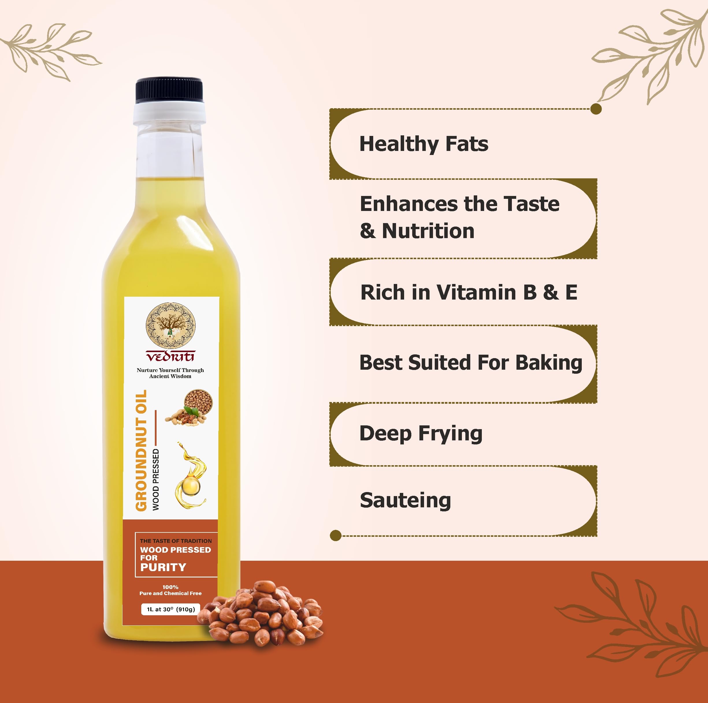 Wood Pressed Groundnut Oil