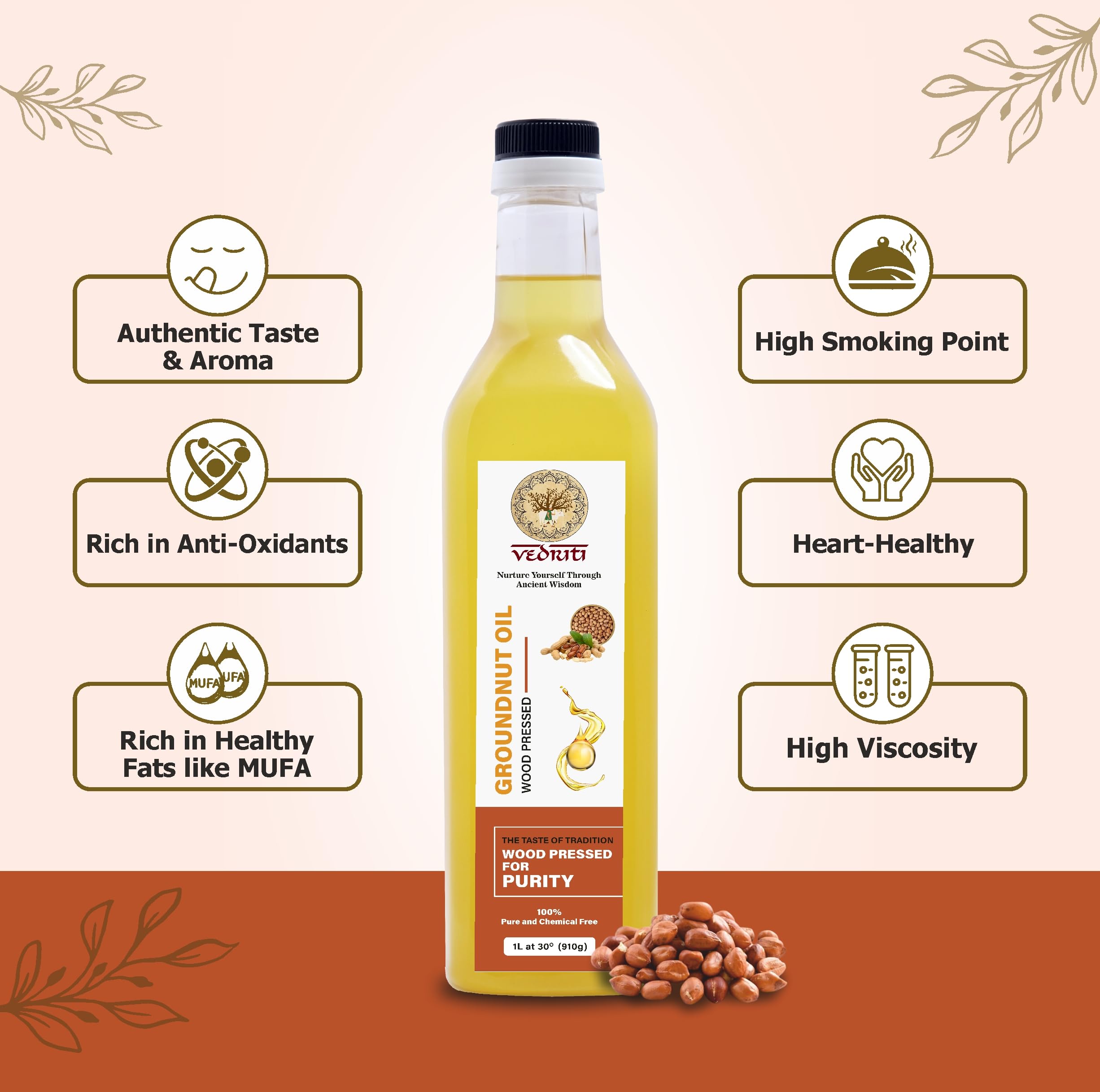 Wood Pressed Groundnut Oil