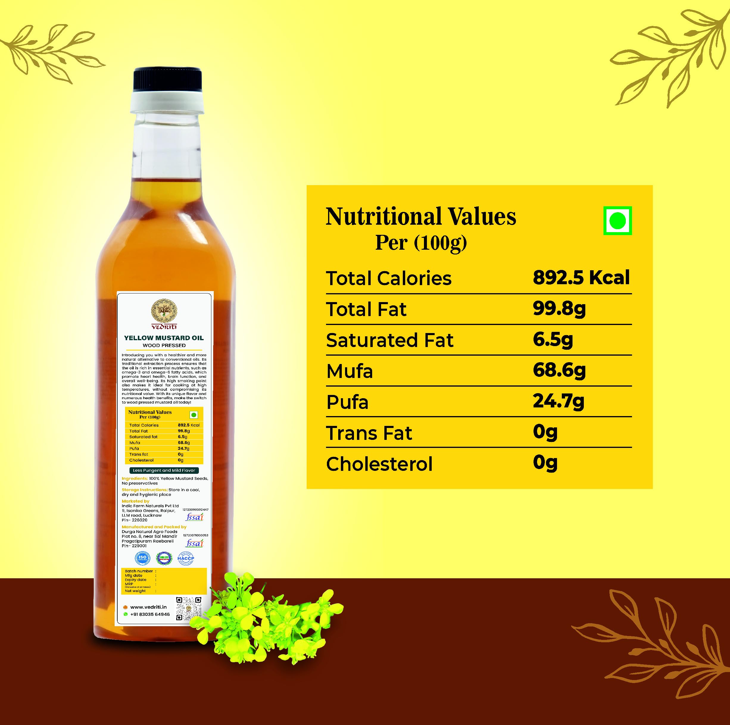 Wood Pressed Yellow Mustard Oil