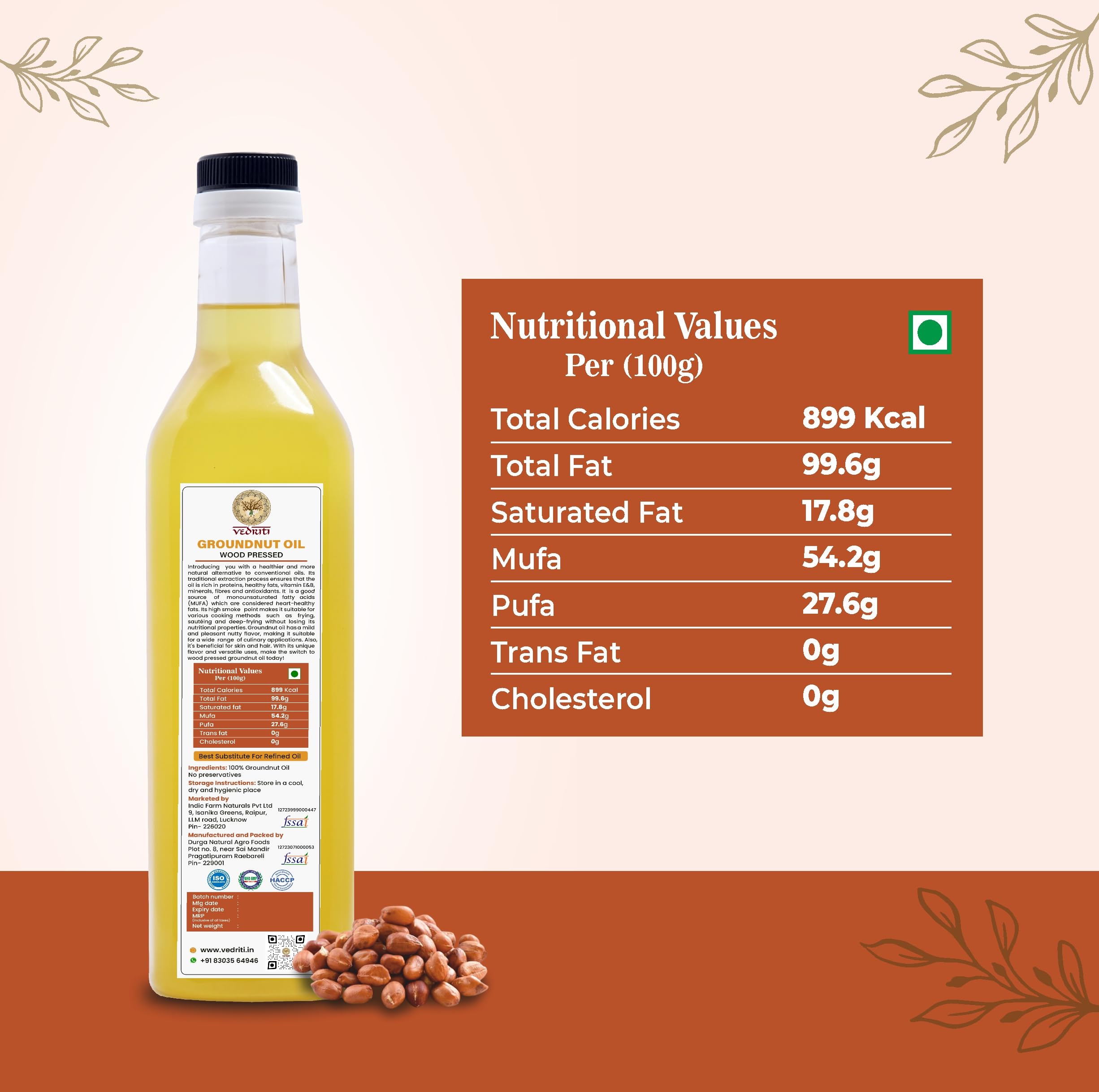 Wood Pressed Groundnut Oil