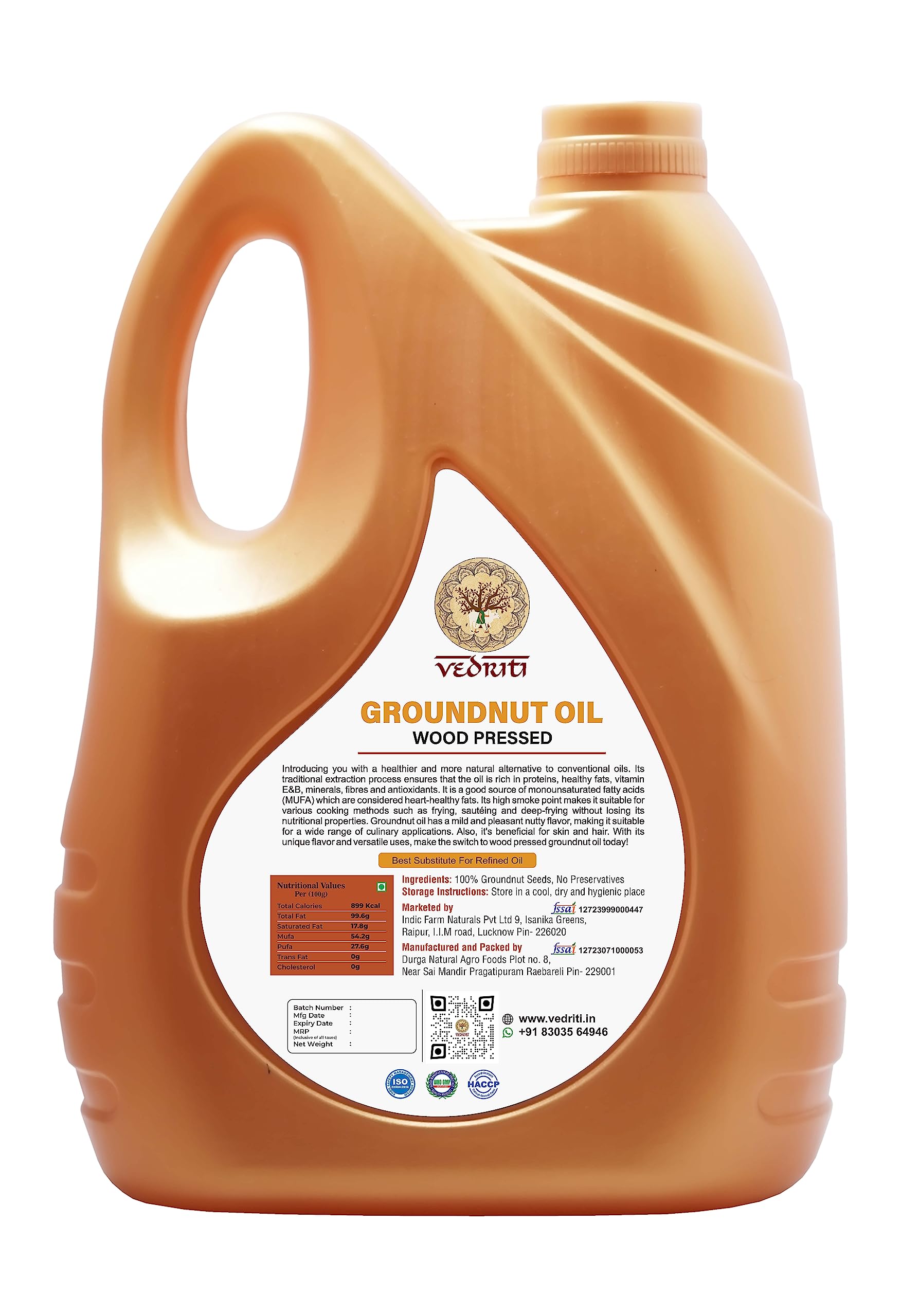 Wood Pressed Groundnut Oil