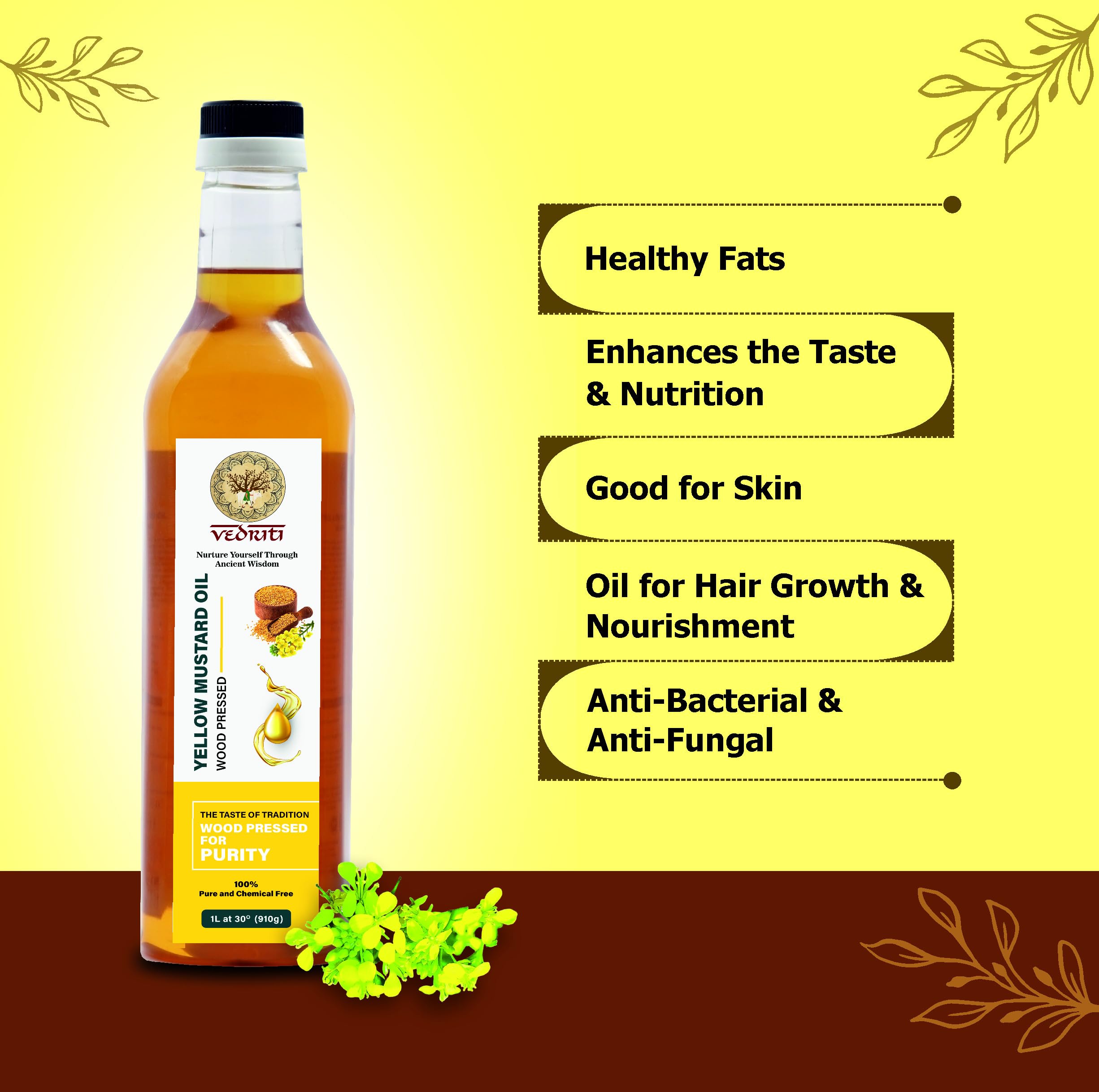 Wood Pressed Yellow Mustard Oil