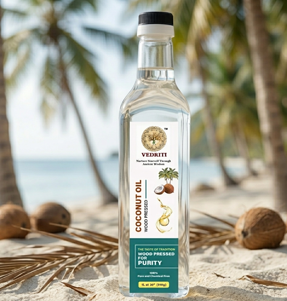 Wood-Pressed Coconut Oil in a Traditional Artisan Setting(1 L)