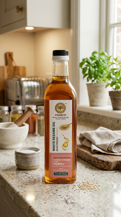 Vedriti Wood-Pressed White Sesame Oil – Classic Edition
