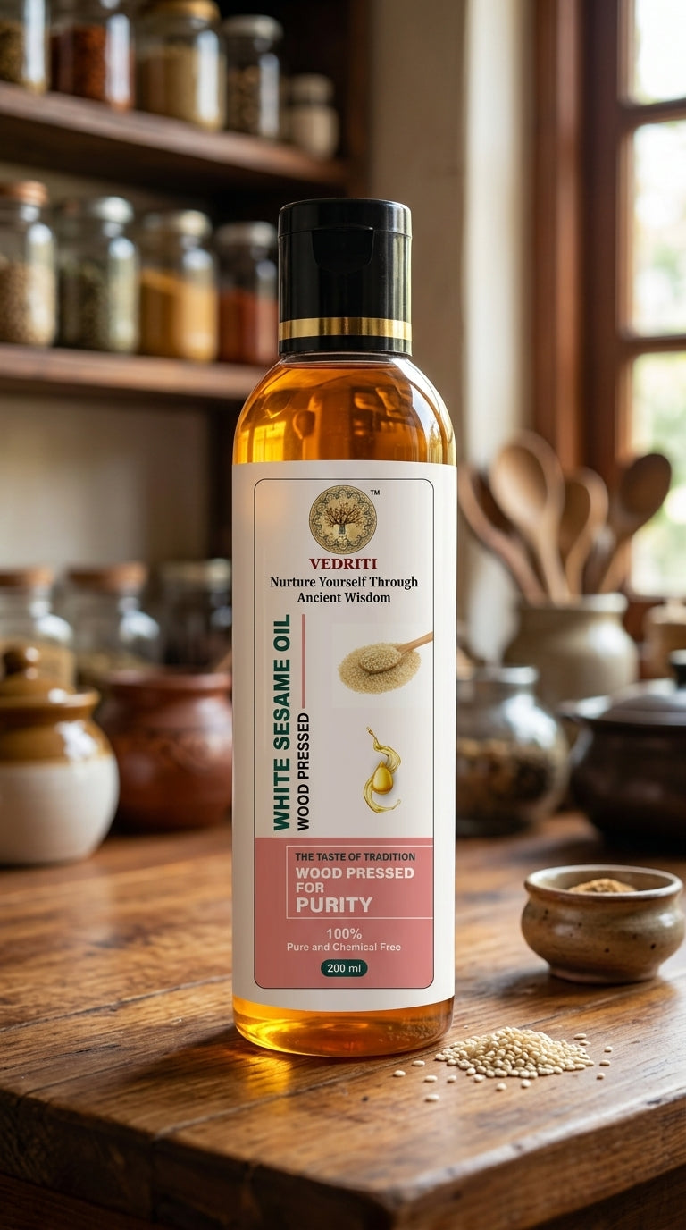 Vedriti Wood-Pressed White Sesame Oil – Classic Edition
