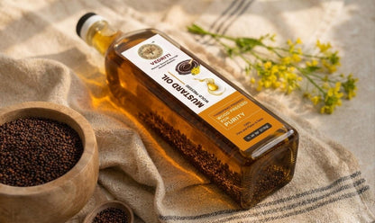 Vedriti Premium Wood Pressed Mustard Oil (Kachi Ghani) – 100% Pure & Natural for Healthy Cooking( 1L )