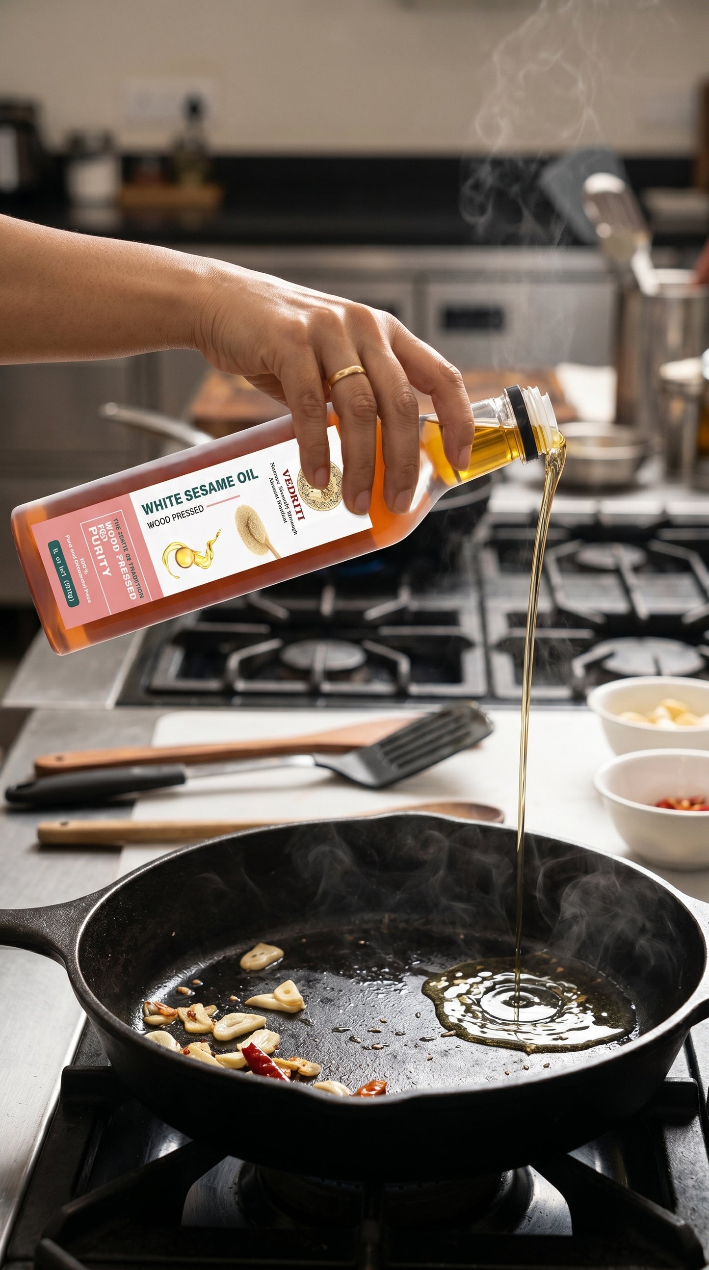 Vedriti Wood-Pressed White Sesame Oil – Classic Edition