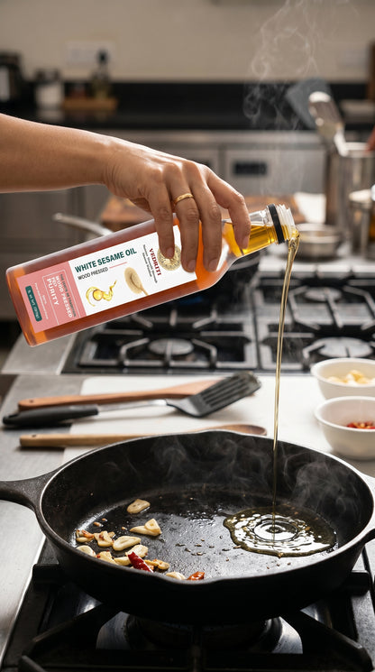 Vedriti Wood-Pressed White Sesame Oil – Classic Edition