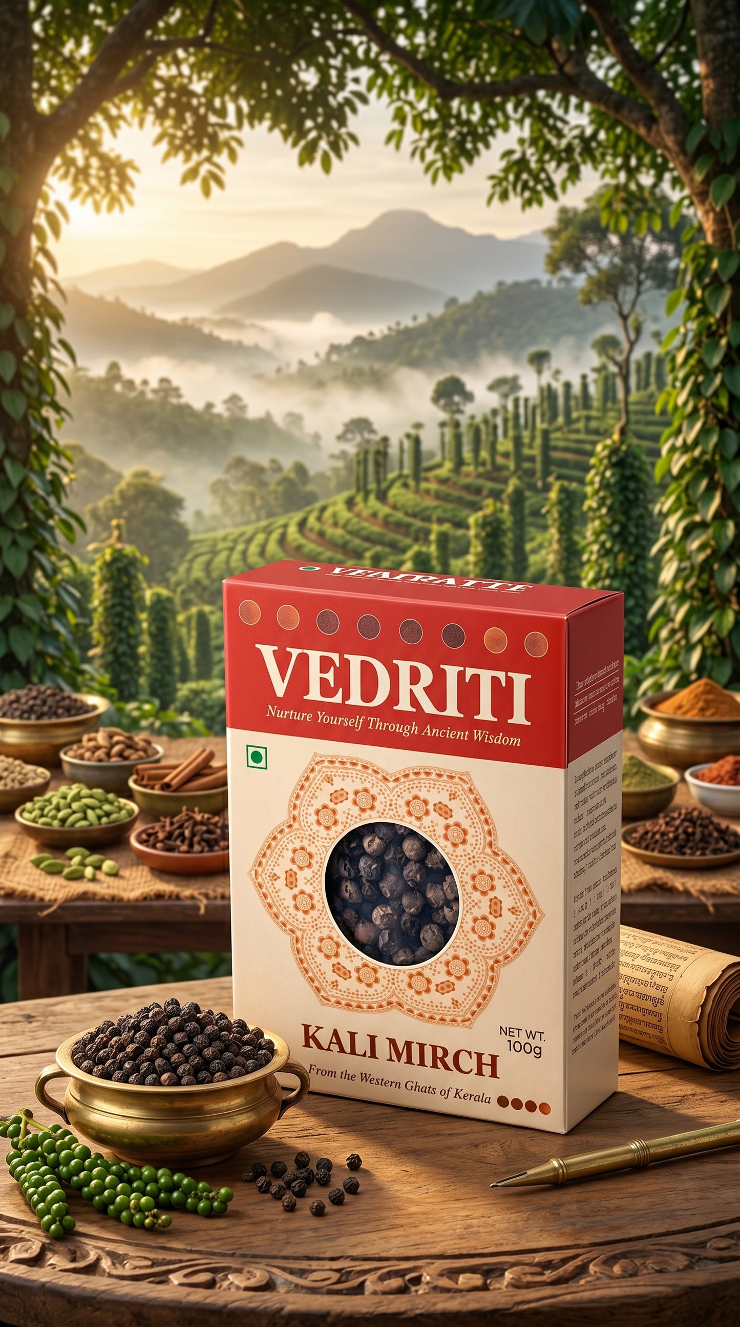 Vedriti Kali Mirch – Premium Whole Black Pepper
