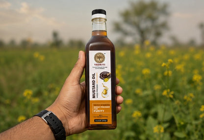 Vedriti Premium Wood Pressed Mustard Oil (Kachi Ghani) – 100% Pure & Natural for Healthy Cooking( 1L )