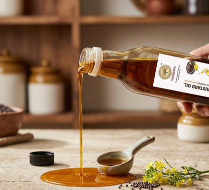 Vedriti Wood Pressed Mustard Oil (500 ml) – 100% Pure & Cold Pressed Kachi Ghani Oil for Healthy Cooking