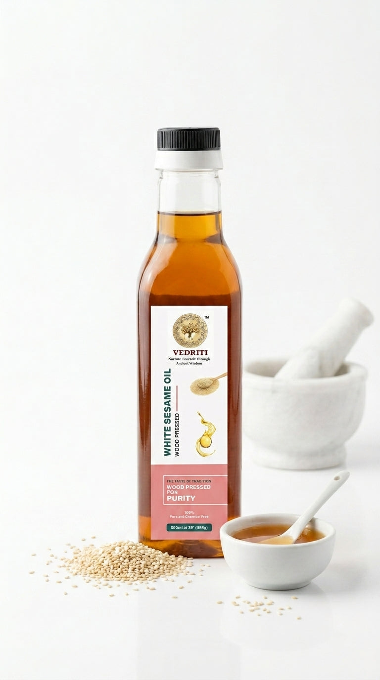 Vedriti Wood-Pressed White Sesame Oil – Classic Edition