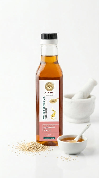 Vedriti Wood-Pressed White Sesame Oil – Classic Edition