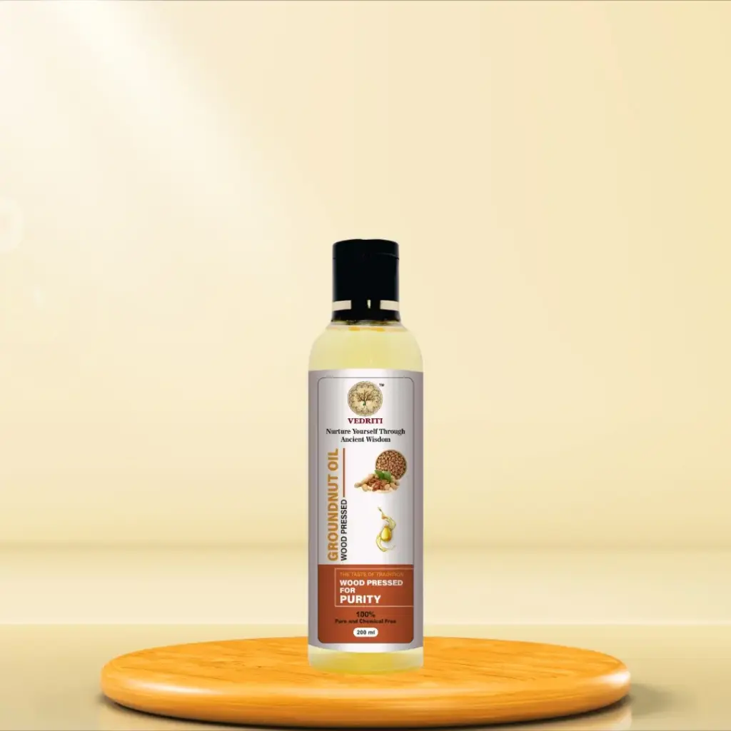 Vedriti Wood Pressed Groundnut Oil | Cold Pressed | Kolhu/Kacchi Ghani | Chemical Free | Cold Pressed Groundnut Oil for Cooking