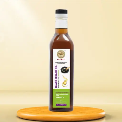 Vedriti Wood Pressed White Sesame Oil | Cold Pressed | Kolhu/Kacchi Ghani | Chemical Free | Cold Pressed Black Sesame Oil for Cooking