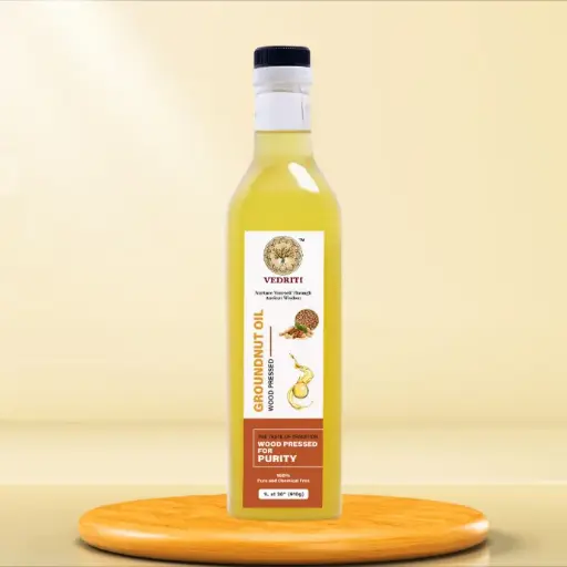 Vedriti Wood Pressed Groundnut Oil | Cold Pressed | Kolhu/Kacchi Ghani | Chemical Free | Cold Pressed Groundnut Oil for Cooking