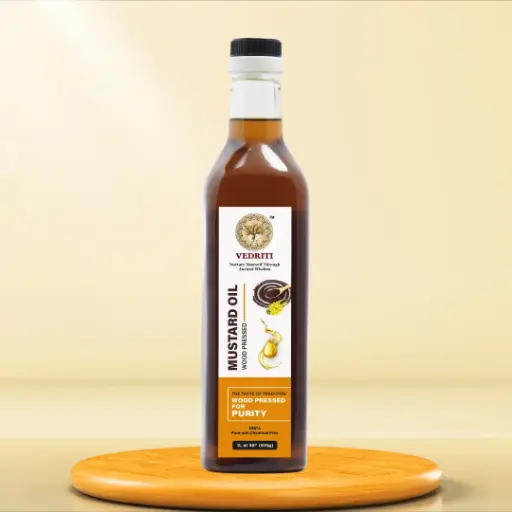 Vedriti Wood Pressed Black Mustard oil | Cold Pressed | Kolhu/Kacchi Ghani | Chemical Free | Cold Pressed Mustard Oil for Cooking